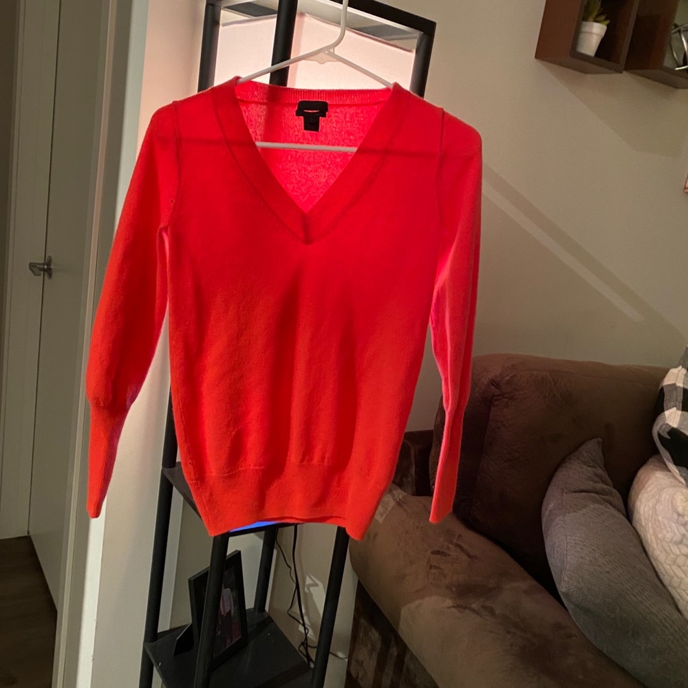 Orange 100% Cashmere J. Crew sweater